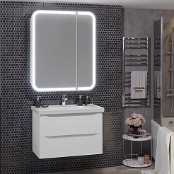 Opadiris Мебель для ванной Элеганс 80 подвесная белая матовая – фотография-2